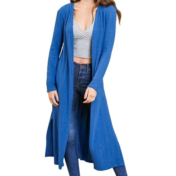 UMGEE Royal BLUE Long DUSTER Cardigan - Picture 11 of 12